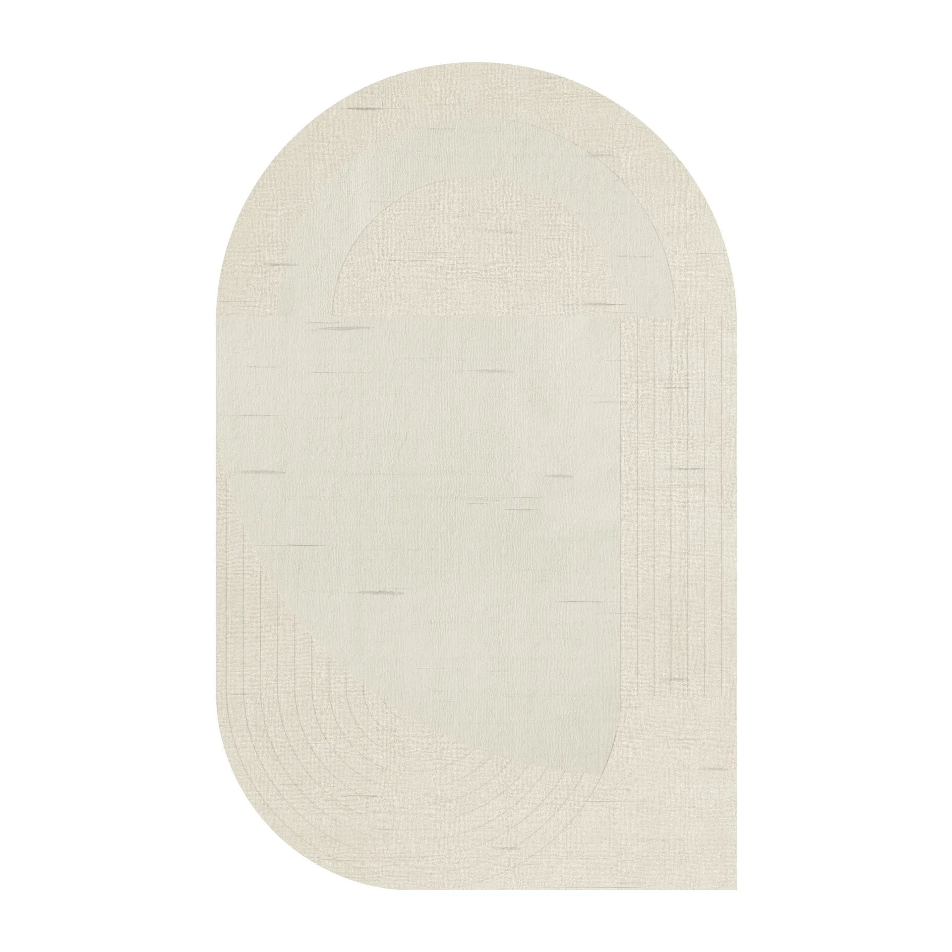 Circular uldtæppe 220x350 cm, Bone white Layered