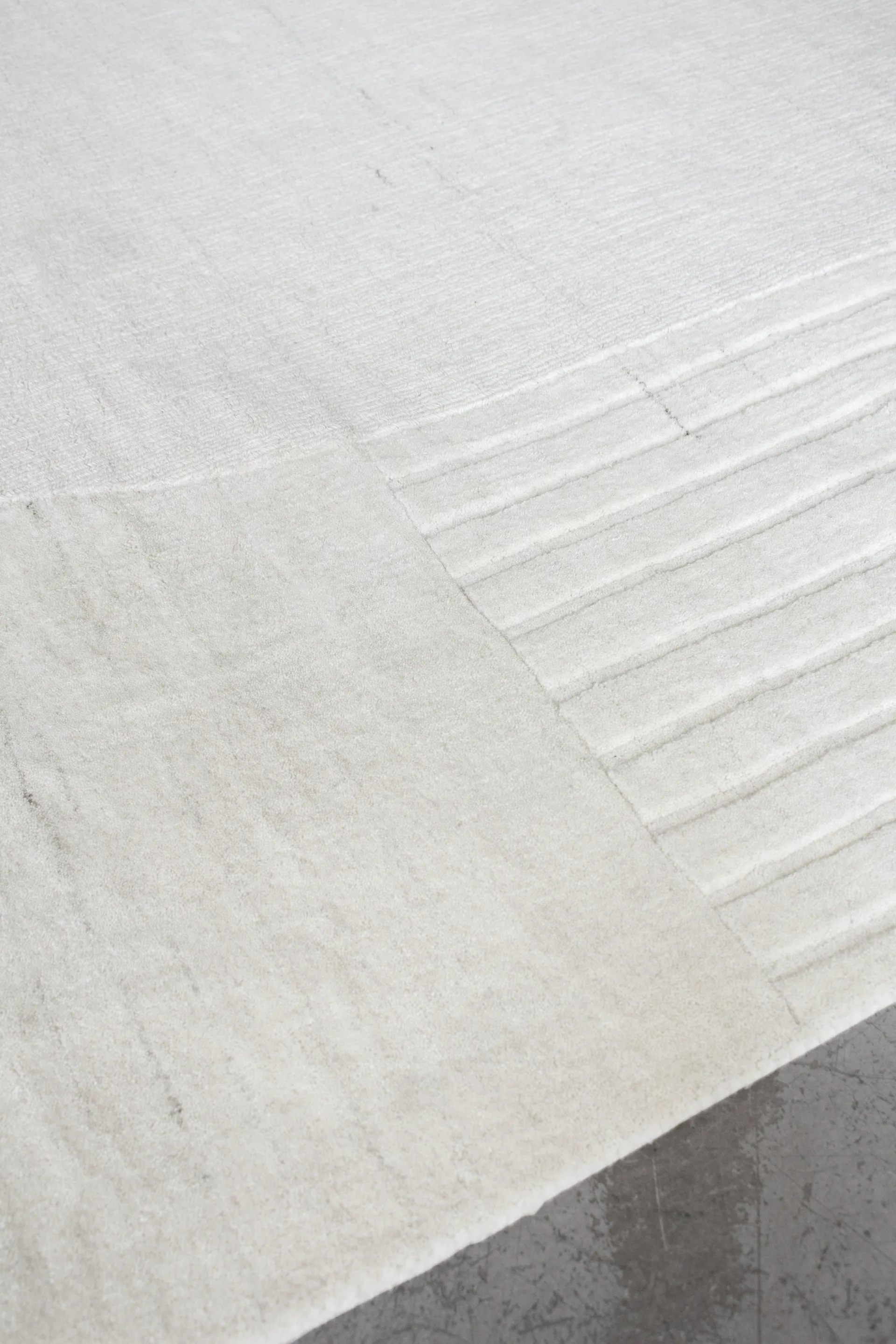 Circular uldtæppe 220x350 cm, Bone white Layered