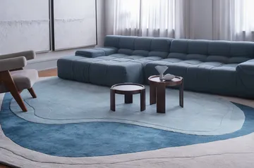 Erik Bratsberg Lozza uldtæppe - Teal, 300x400 cm - Layered