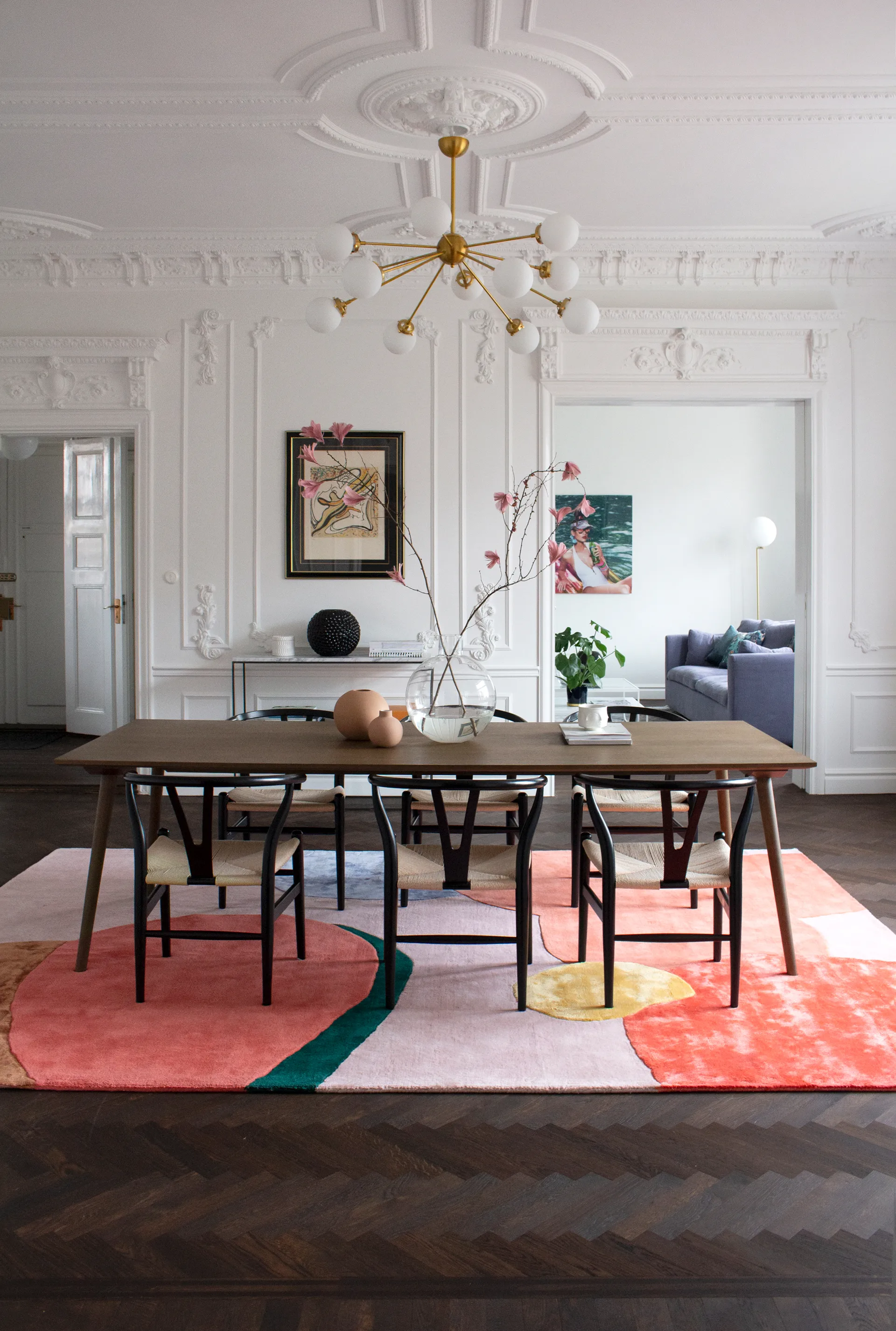 Flower Field uldtæppe 200x300 cm, Pink Layered