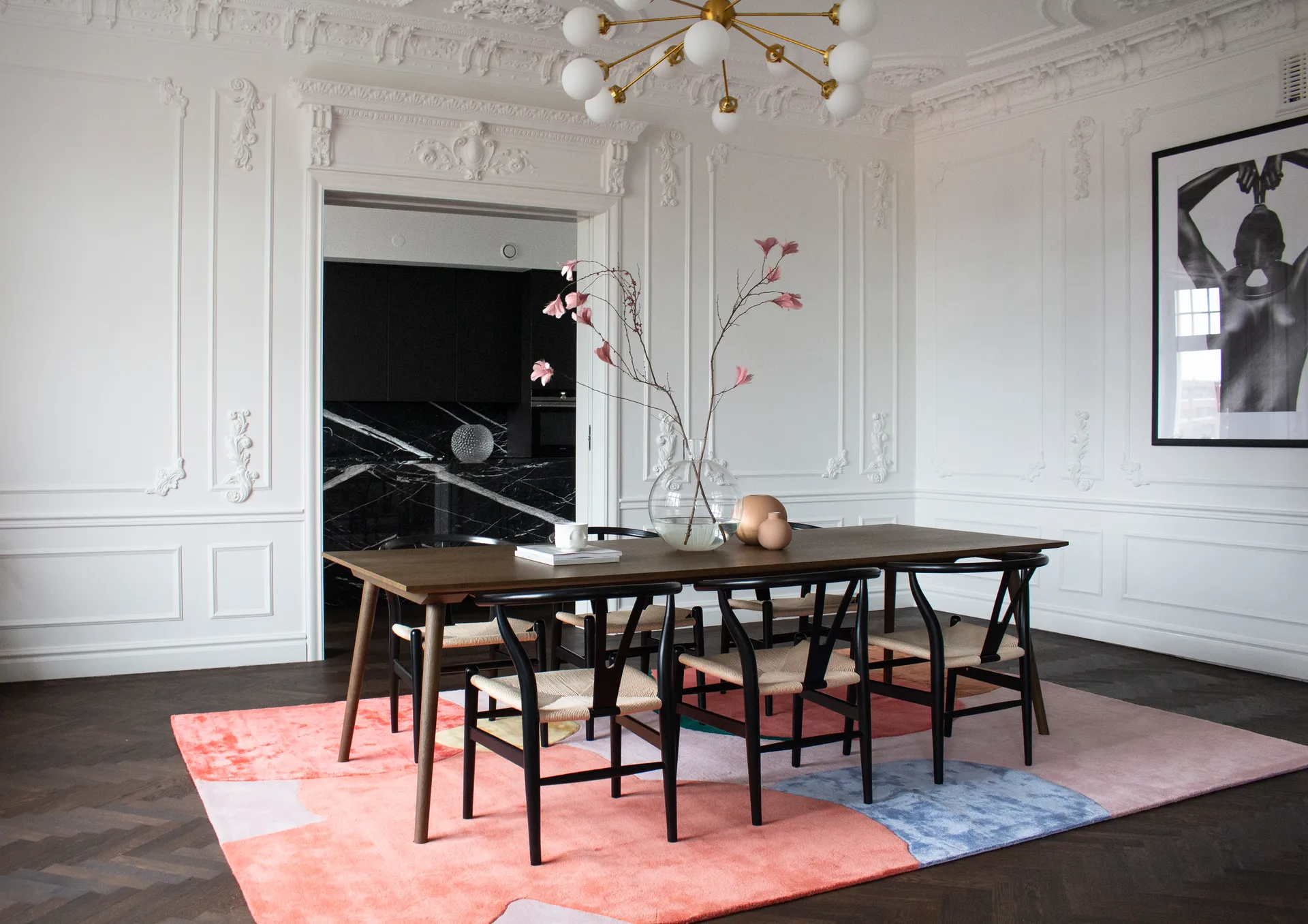 Flower Field uldtæppe 250x350 cm, Pink Layered