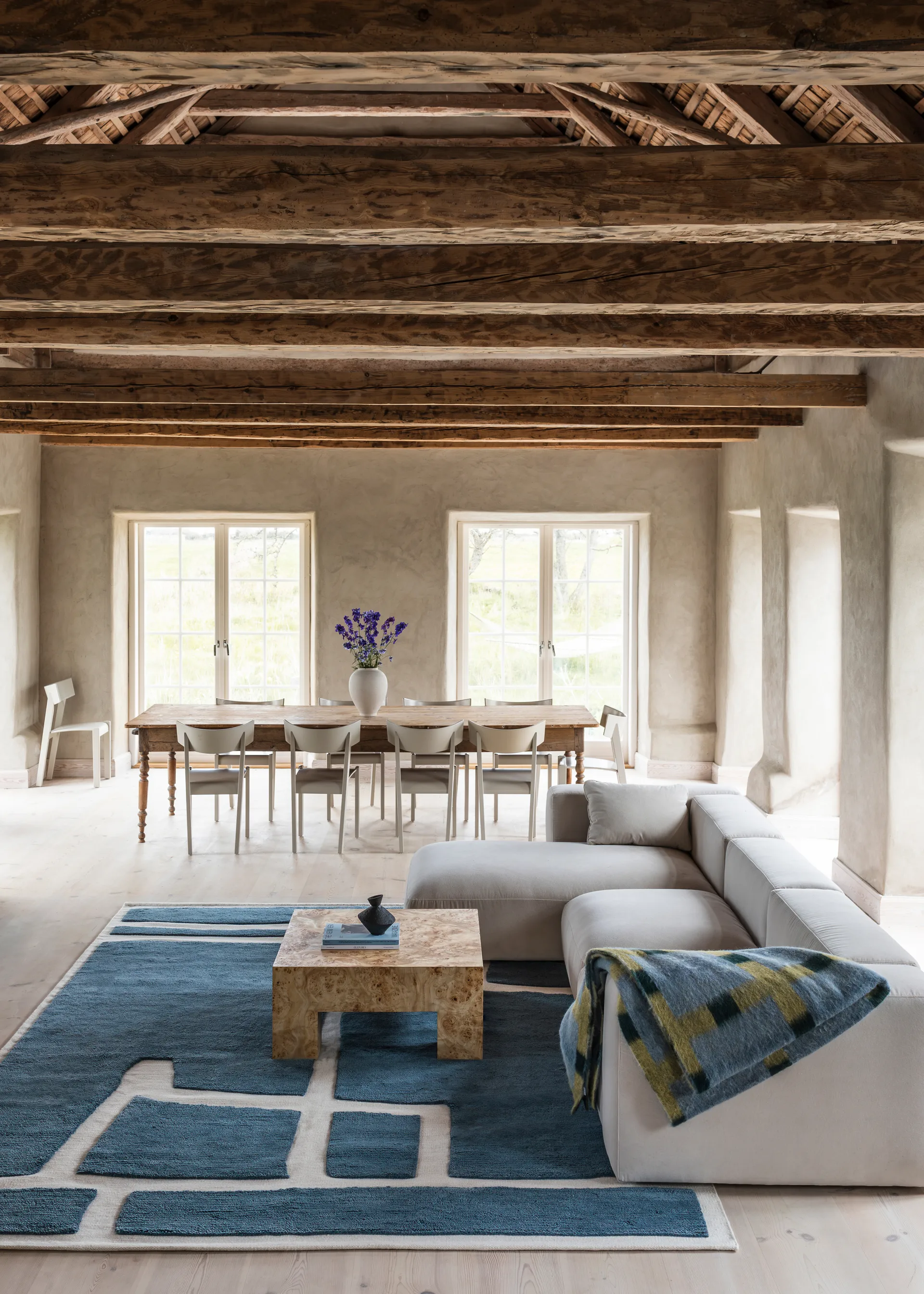 Gotland Klint uldtæppe, Cornflower blue 180x270 cm Layered