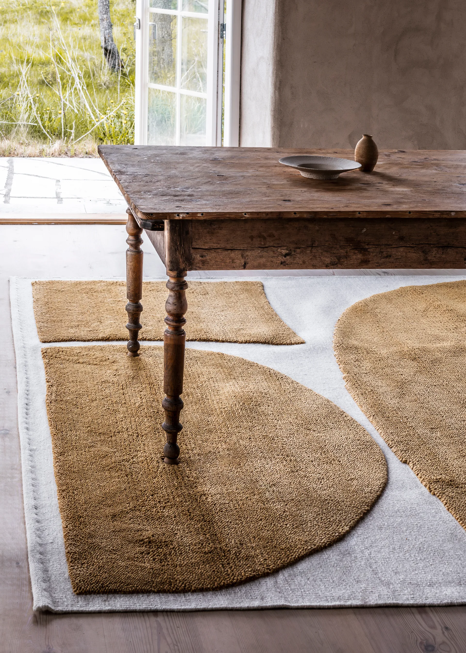 Gotland Rauk uldtæppe, Sunflower yellow 300x400 cm Layered