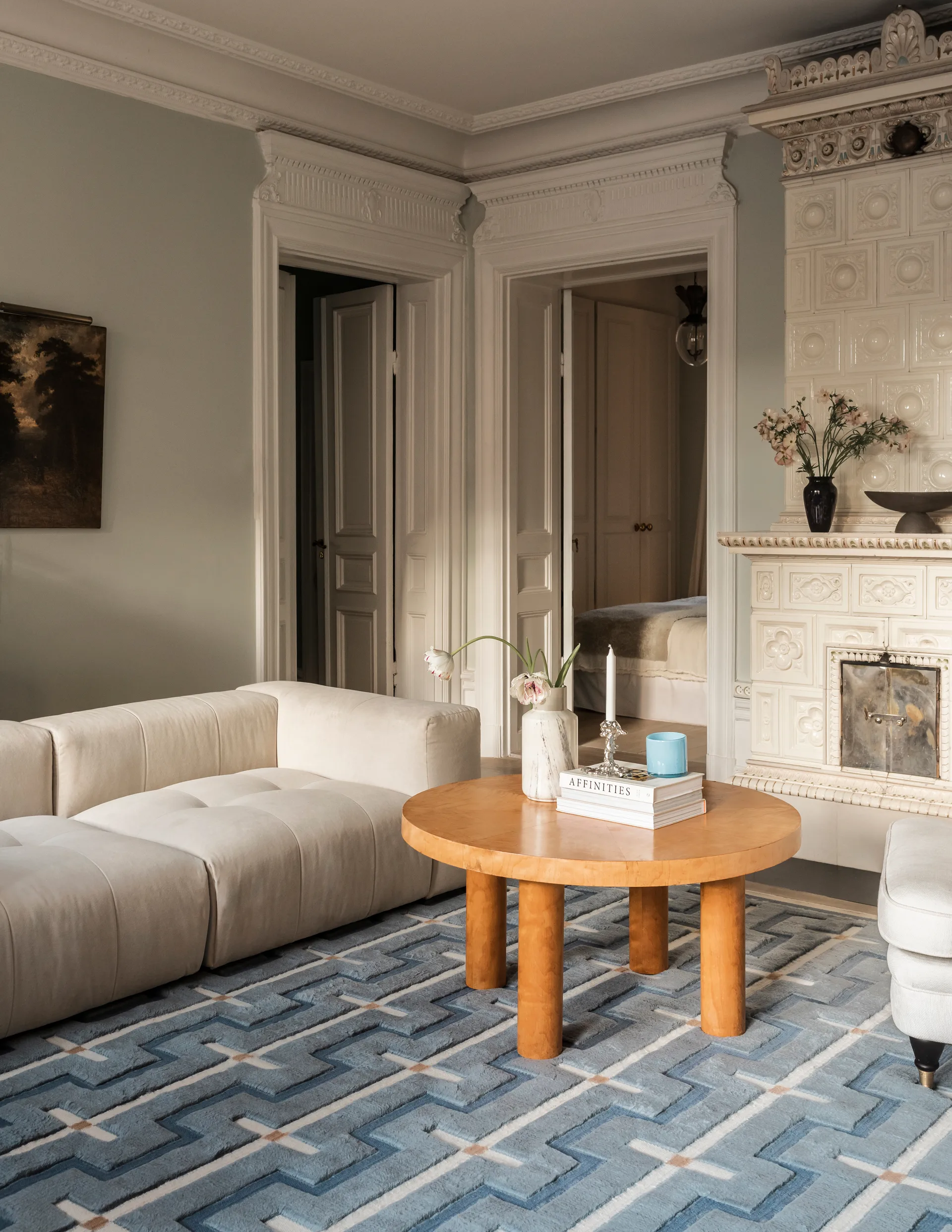 Johanna uldtæppe, Blue sky, 250x350 cm Layered