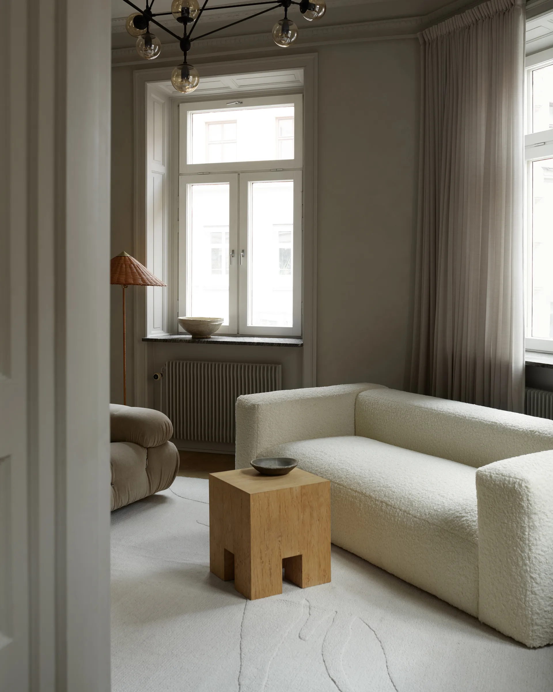 Nami uldtæppe, Bone White, 300x400 cm Layered