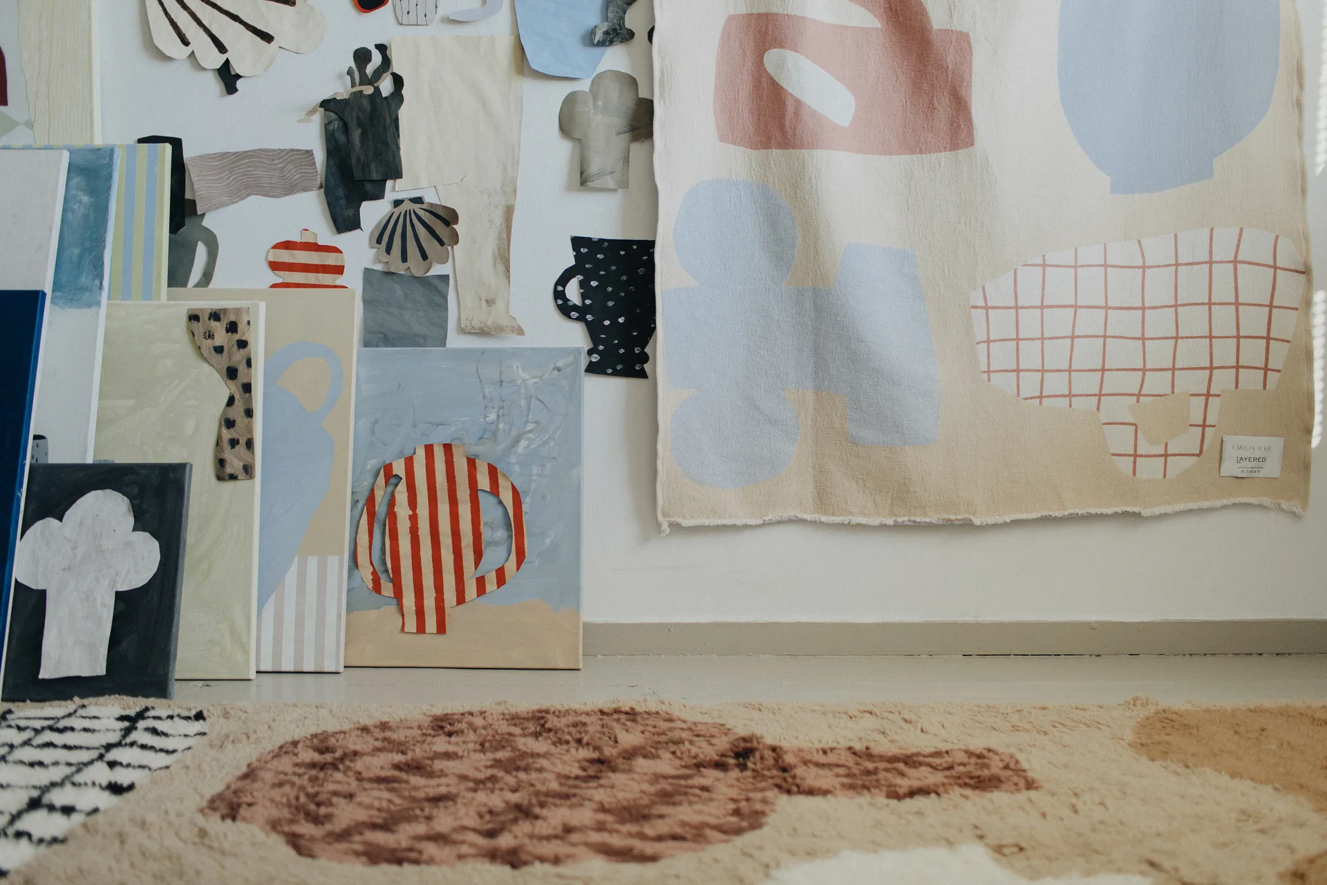 Picnic bomuldstæppe 130x220 cm, Beige Layered