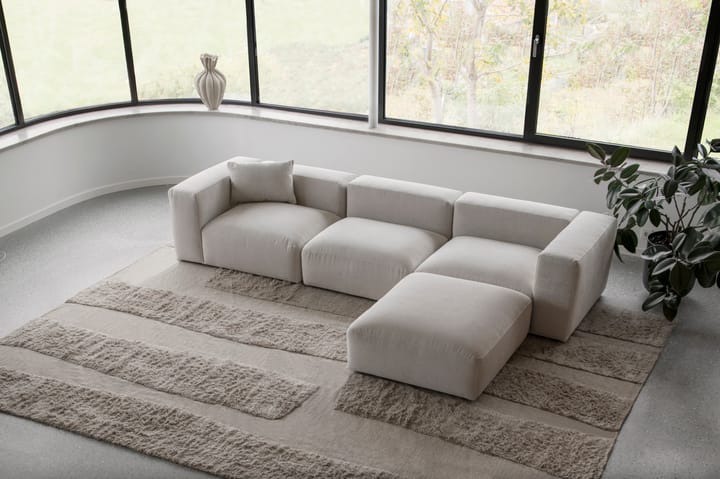 Punja Bricks uldtæppe, Sand Melange, 160x230 cm Layered