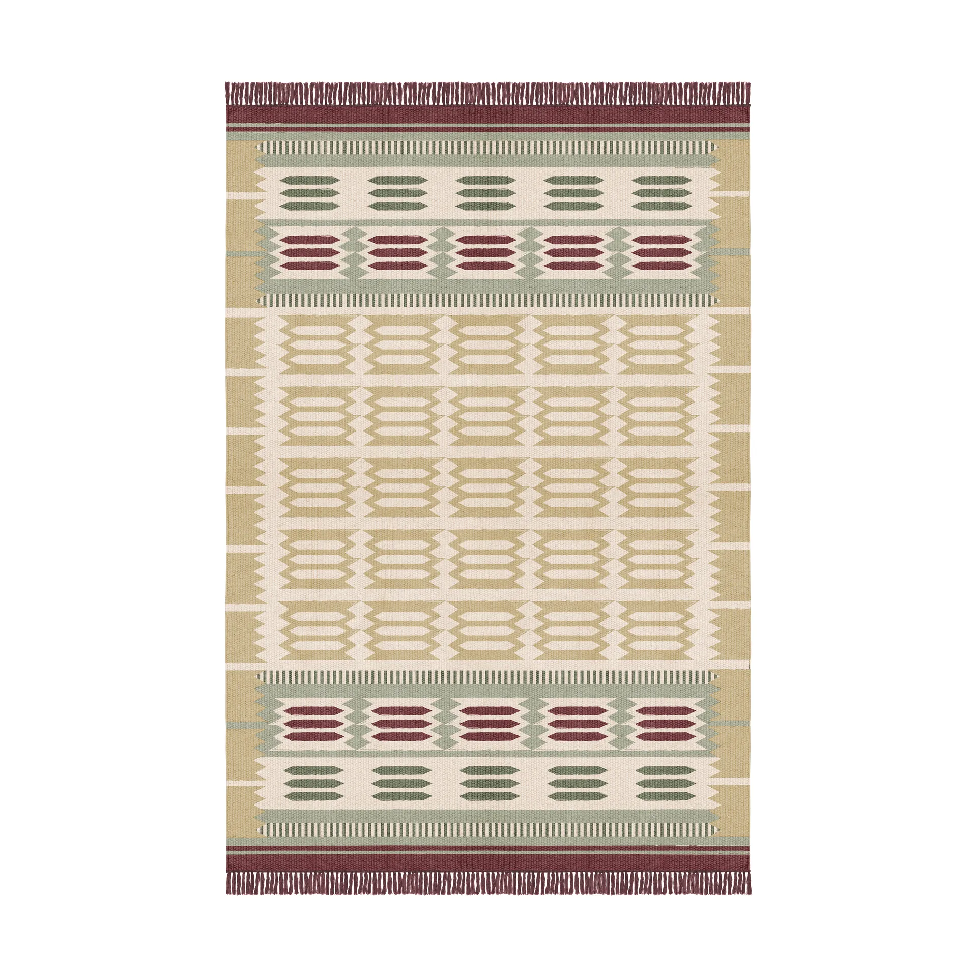 Röllakan Hilma uldtæppe, Primrose, 250x250 cm Layered