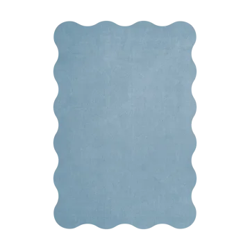 Scallop uldtæppe 200x300 cm - Soft blue - Layered