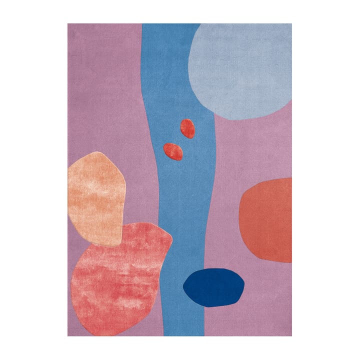 Secret Garden uldtæppe - Pink, blue, 160x230 cm - Layered