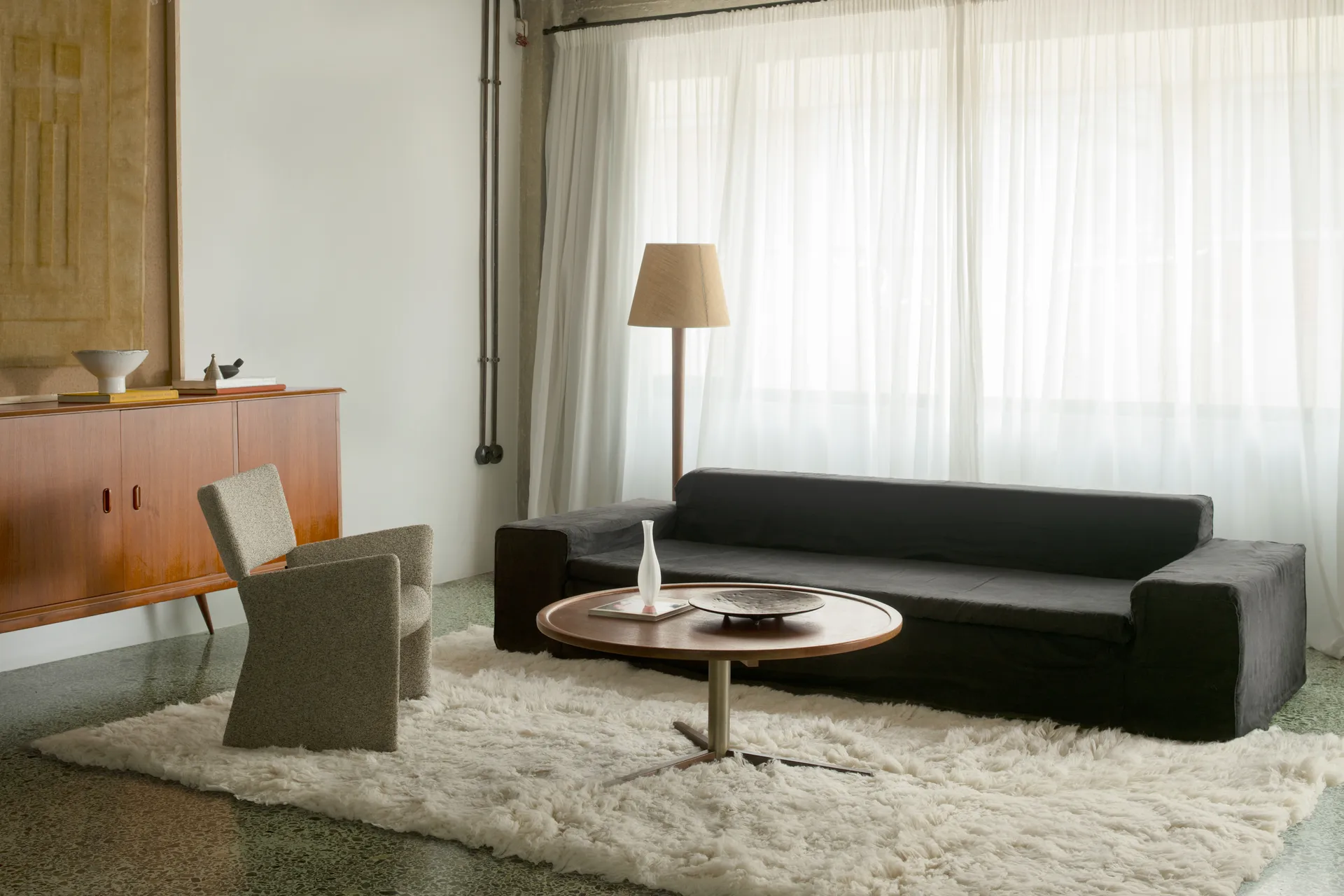 Shaggy tæppe 200x300 cm, Bone White Layered