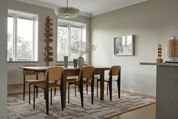 Stig Lindberg Gunnel uldtæppe - Walnut brown, 180x270 cm - Layered