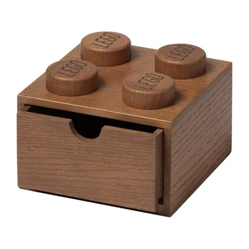 LEGO skrivebordsopbevaring 4 træ - Mørkbejdset eg - Lego