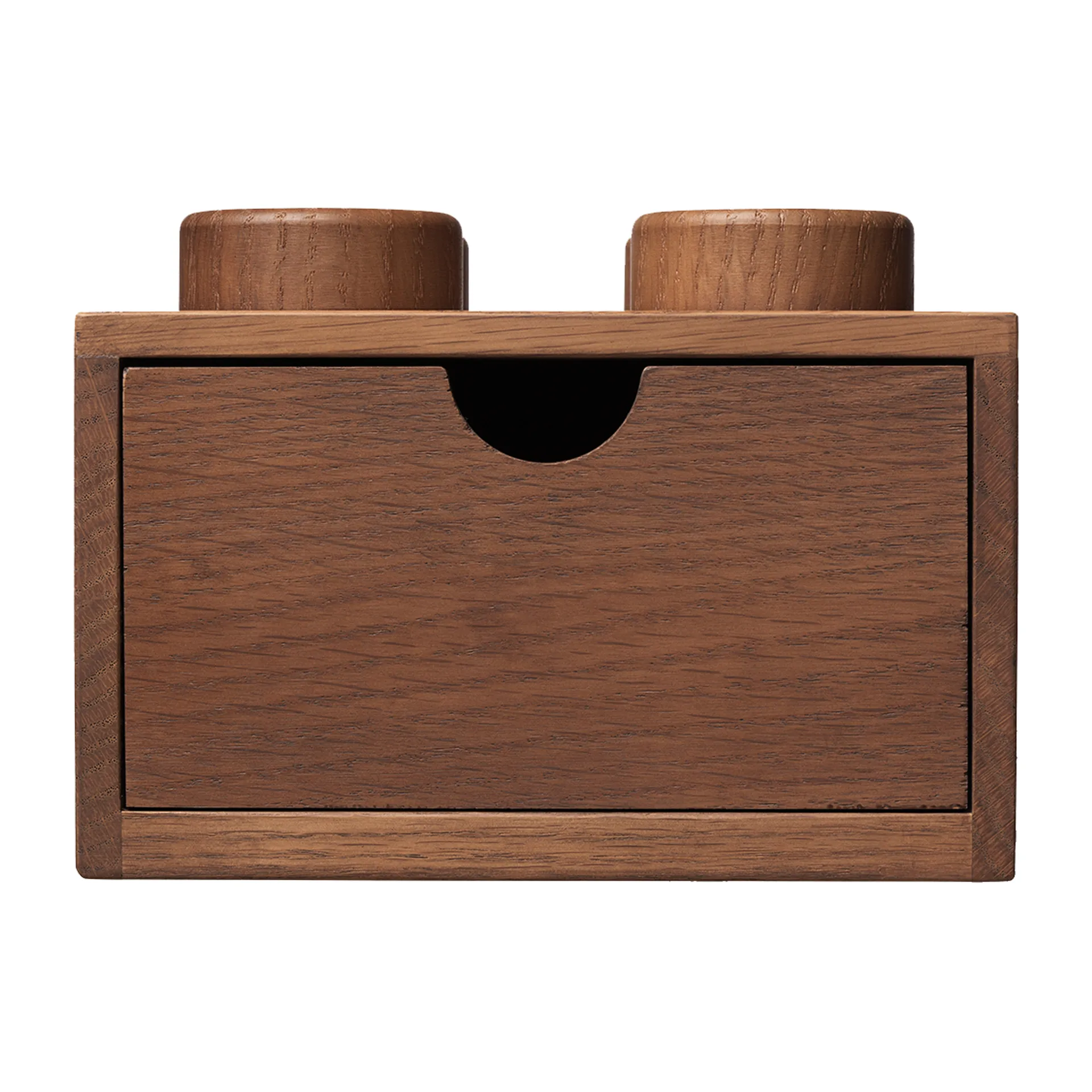 LEGO skrivebordsopbevaring 4 træ, Mørkbejdset eg Lego