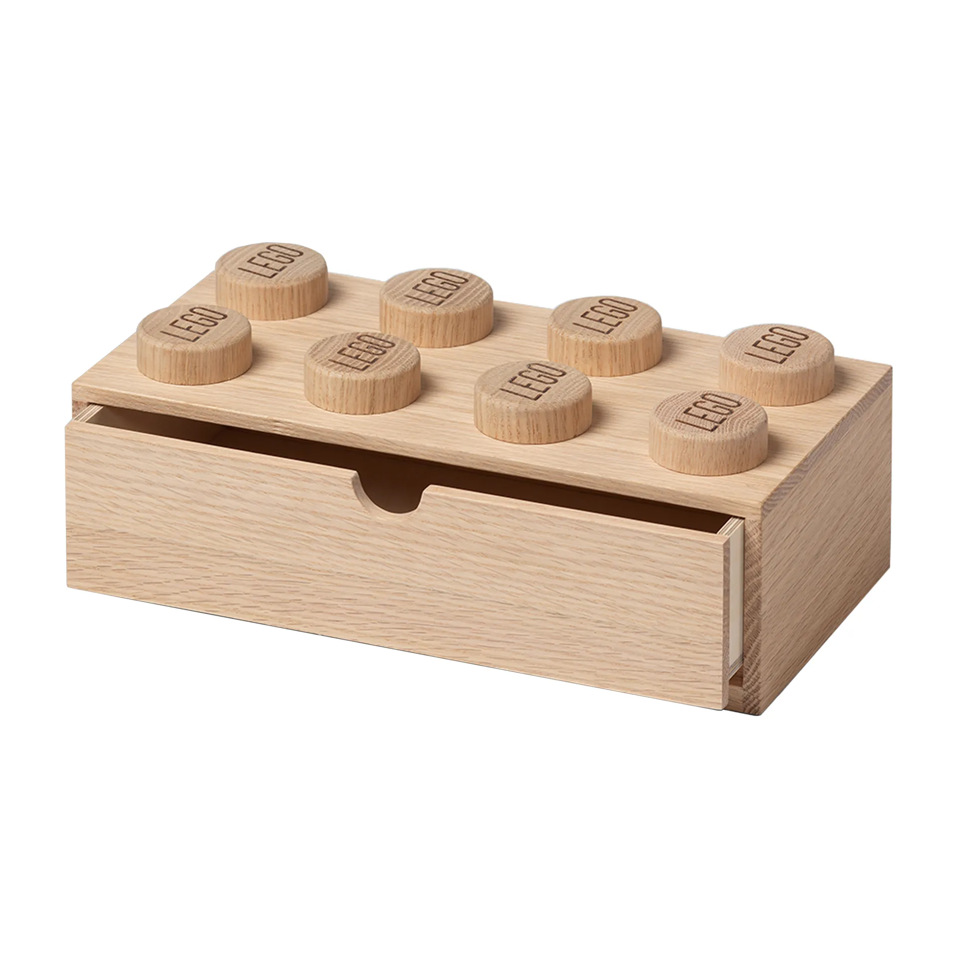 LEGO skrivebordsopbevaring 8 træ, Sæbet eg Lego