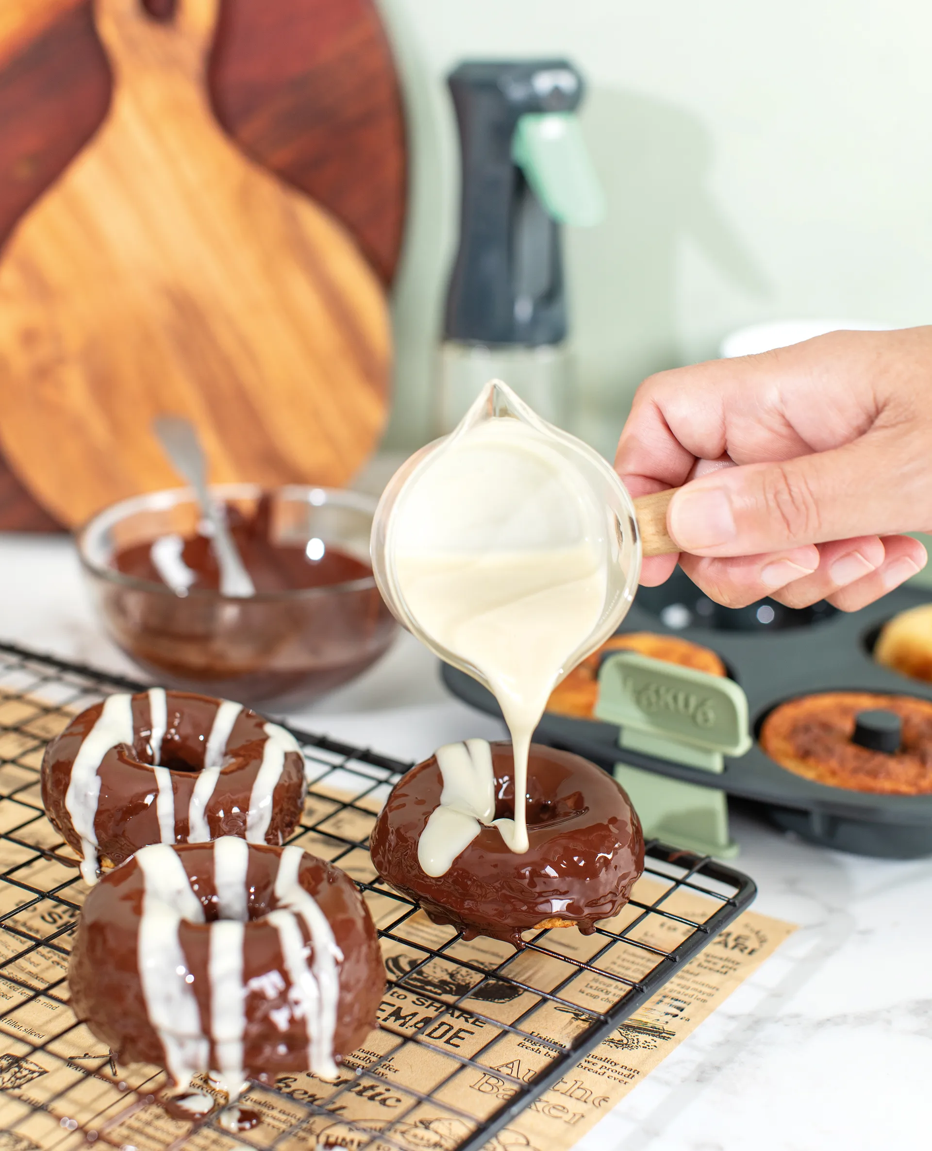 Lékué Air fryer doughnutsform 4 stk, Grey Lékué