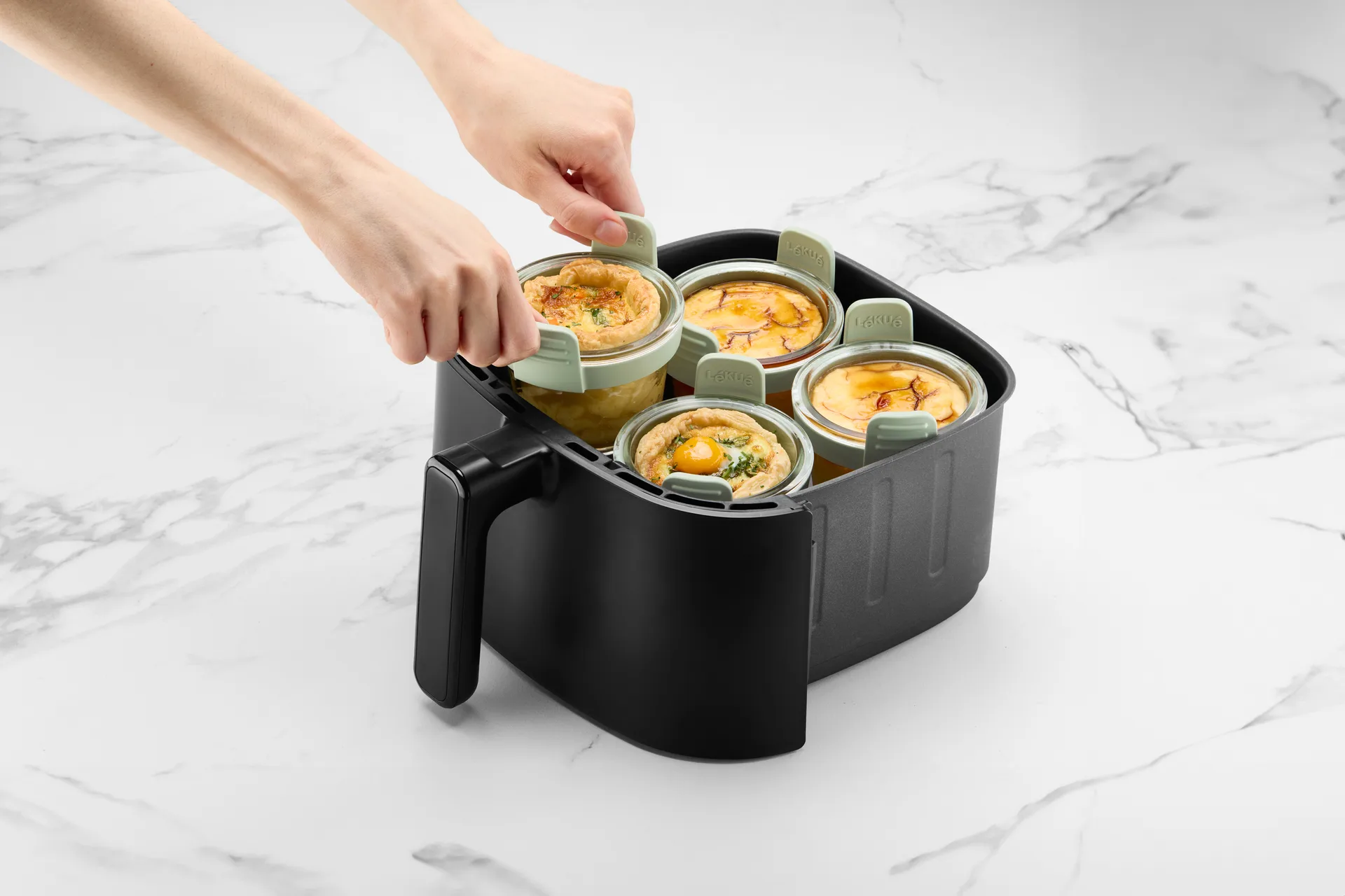 Lékué Air fryer glasbæger mini 4-pak, Transparent Lékué