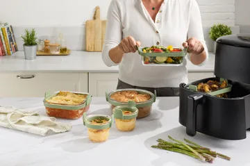 Lékué Air fryer rektangulær glasform 2‑stk - Transparent - Lékué