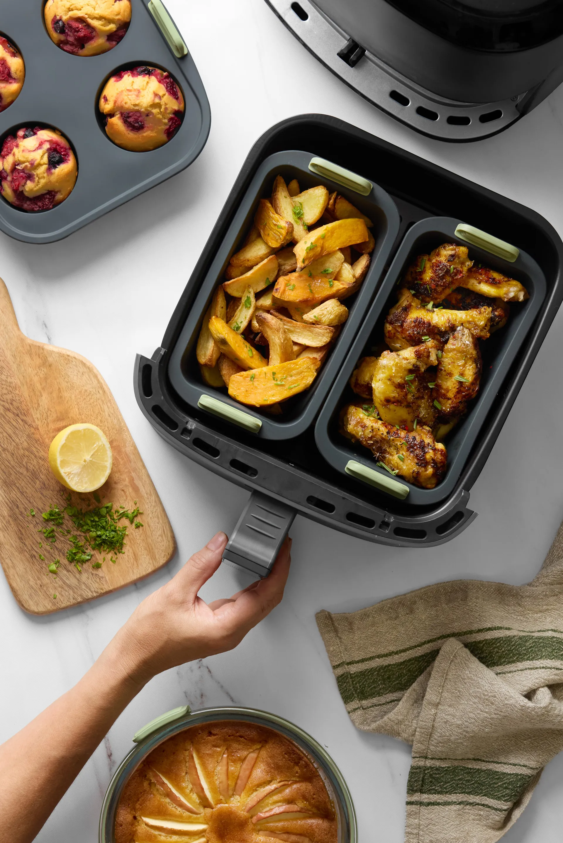Lékué Air fryer rektangulær kurv, Grey Lékué