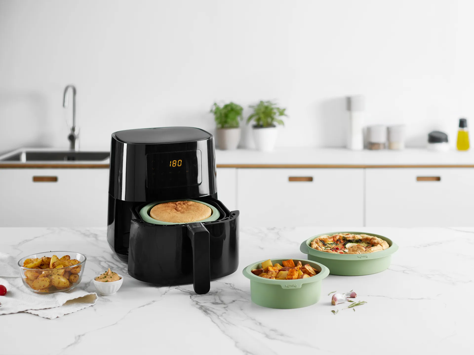 Lékué airfryer form grøn, 15 cm Lékué