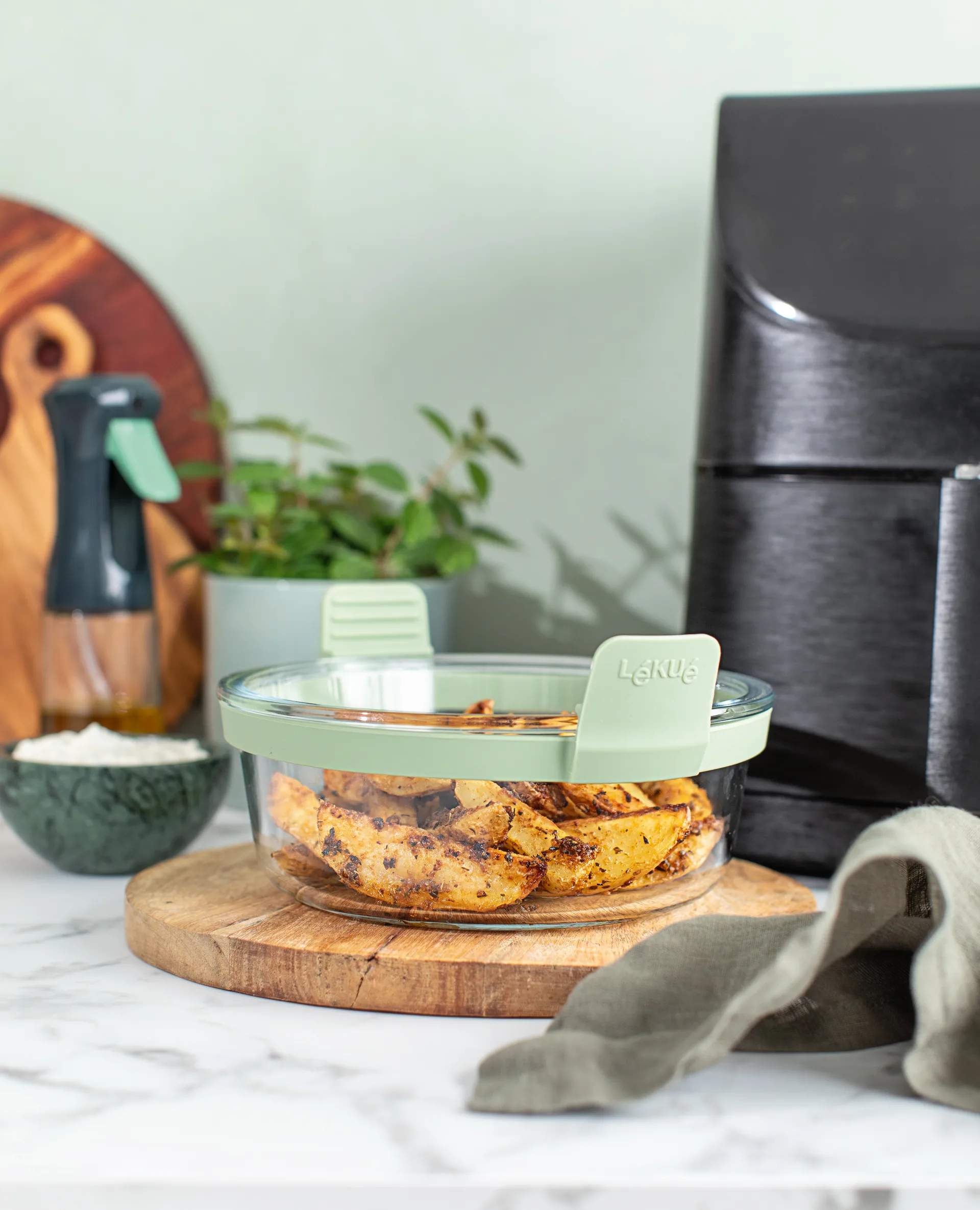 Lékué Airfryer rund glasform, Transparent Lékué