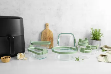 Lékué Airfryer rund glasform - Transparent - Lékué