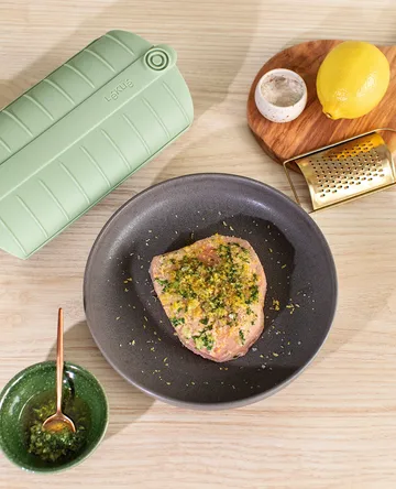 Lékué dampkoger - Grøn, med bakke, 2-pak - Lékué