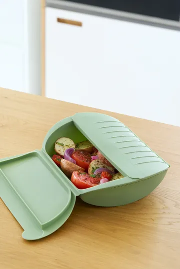 Lékué dampkoger - Grøn, med bakke, 4-pak - Lékué