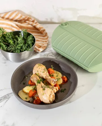 Lékué dampkoger - Grøn, med bakke, 4-pak - Lékué