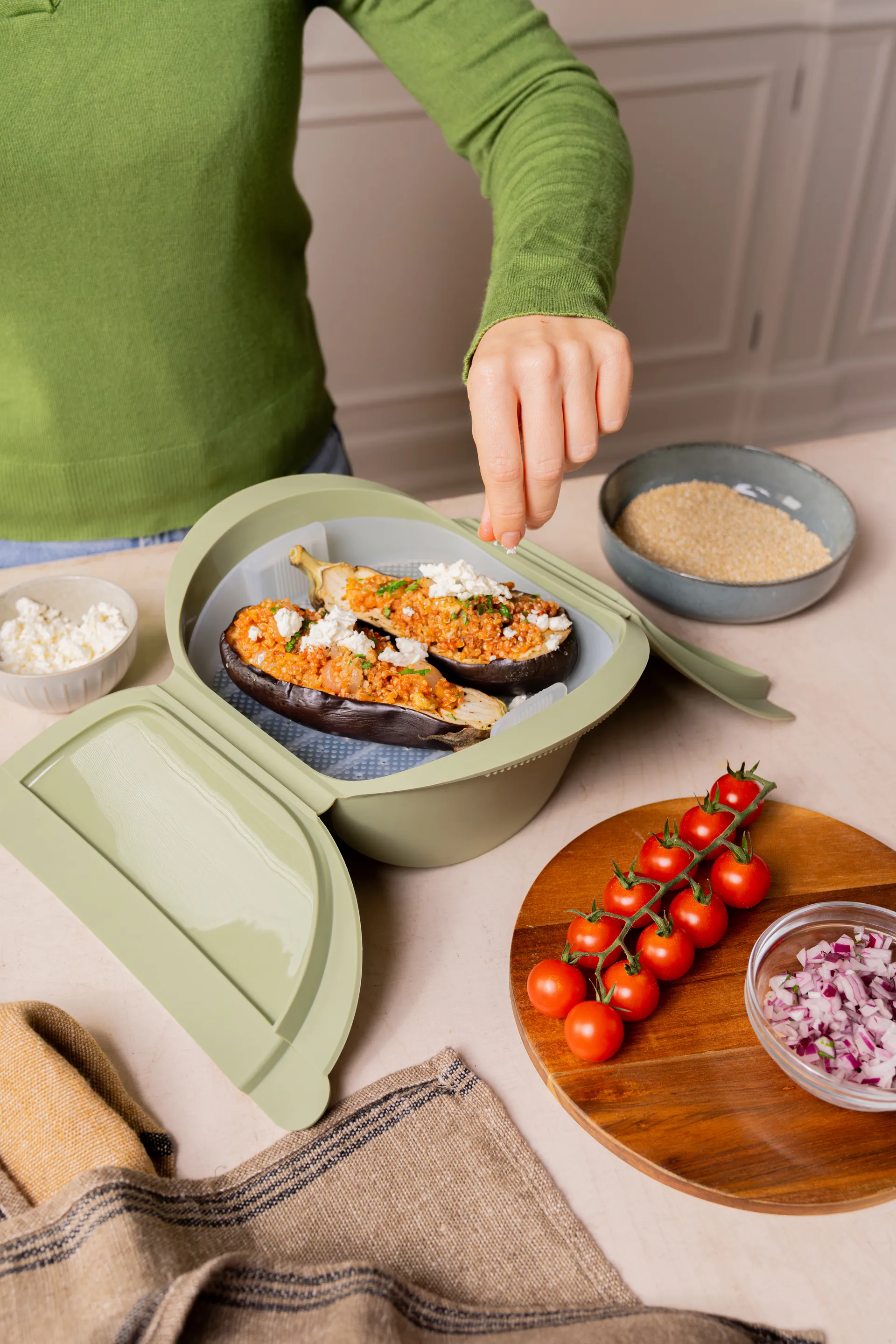 Lékué dampkoger, Grøn, stor, 4-pak Lékué