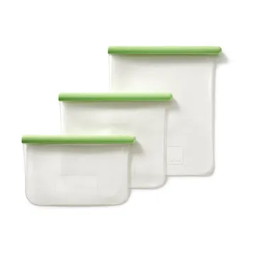 Lékué flad genanvendelig pose 3 dele - Grøn - Lékué