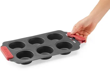 Lékué non stick muffinsform 6 stk - Rød - Lékué