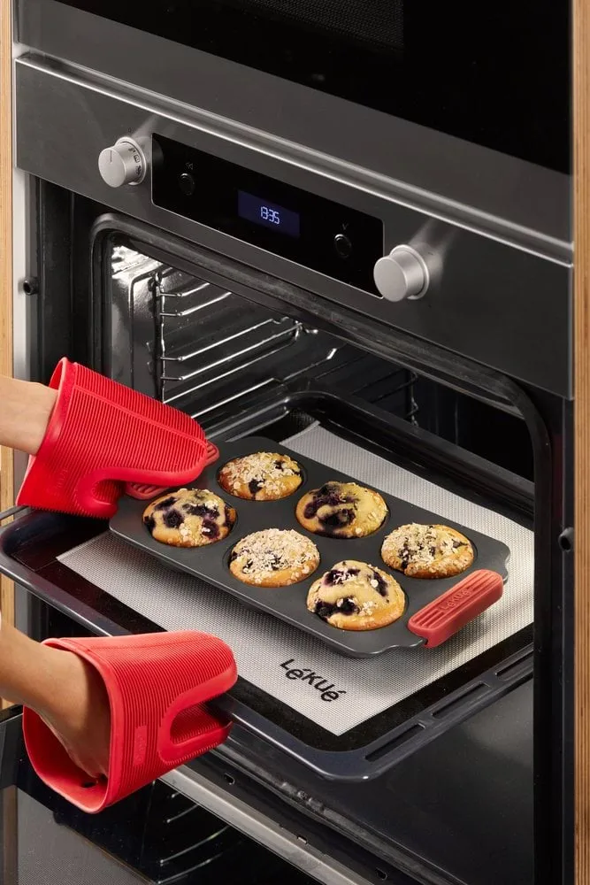 Lékué non stick muffinsform 6 stk, Rød Lékué
