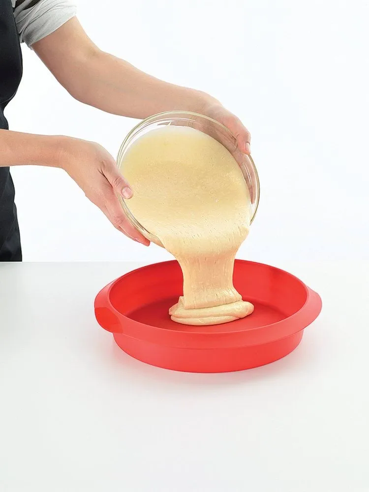 Lékué rund bageform silikone 24 cm, Rød Lékué