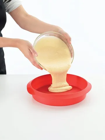 Lékué rund bageform silikone 24 cm - Rød - Lékué