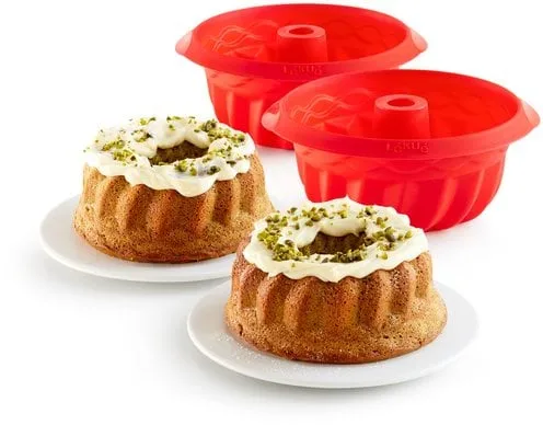 Lékué silikoneforme mini savarin 2-pak, Rød Lékué