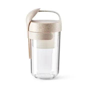 Lékué To Go beholder organic med ske beige - 0,6 L - Lékué