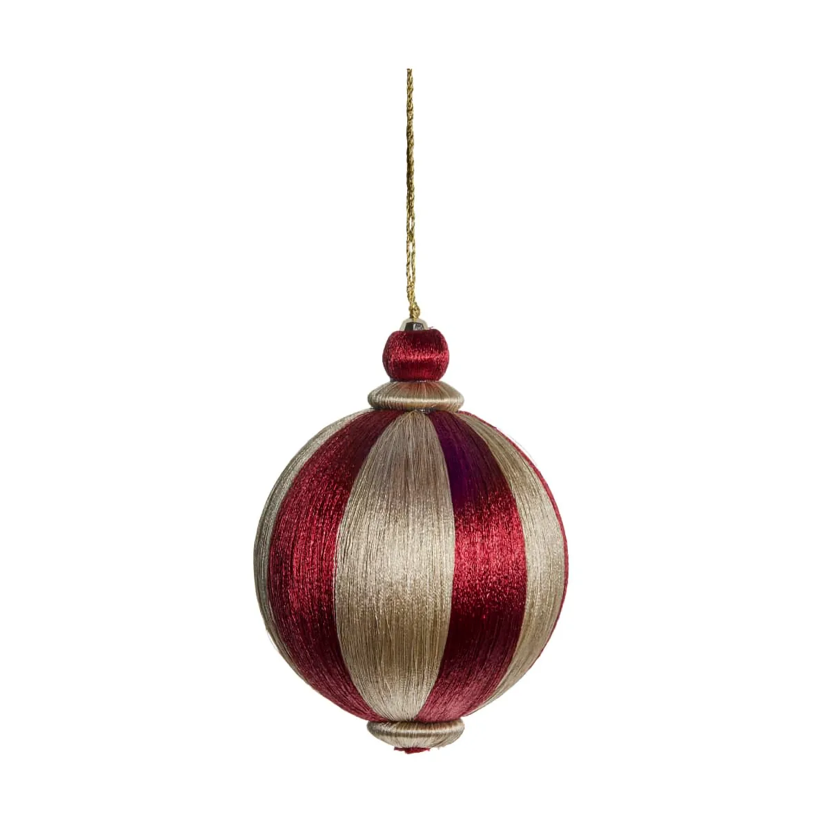 Agnes julekugle Ø10 cm, Dark red-linen Lene Bjerre