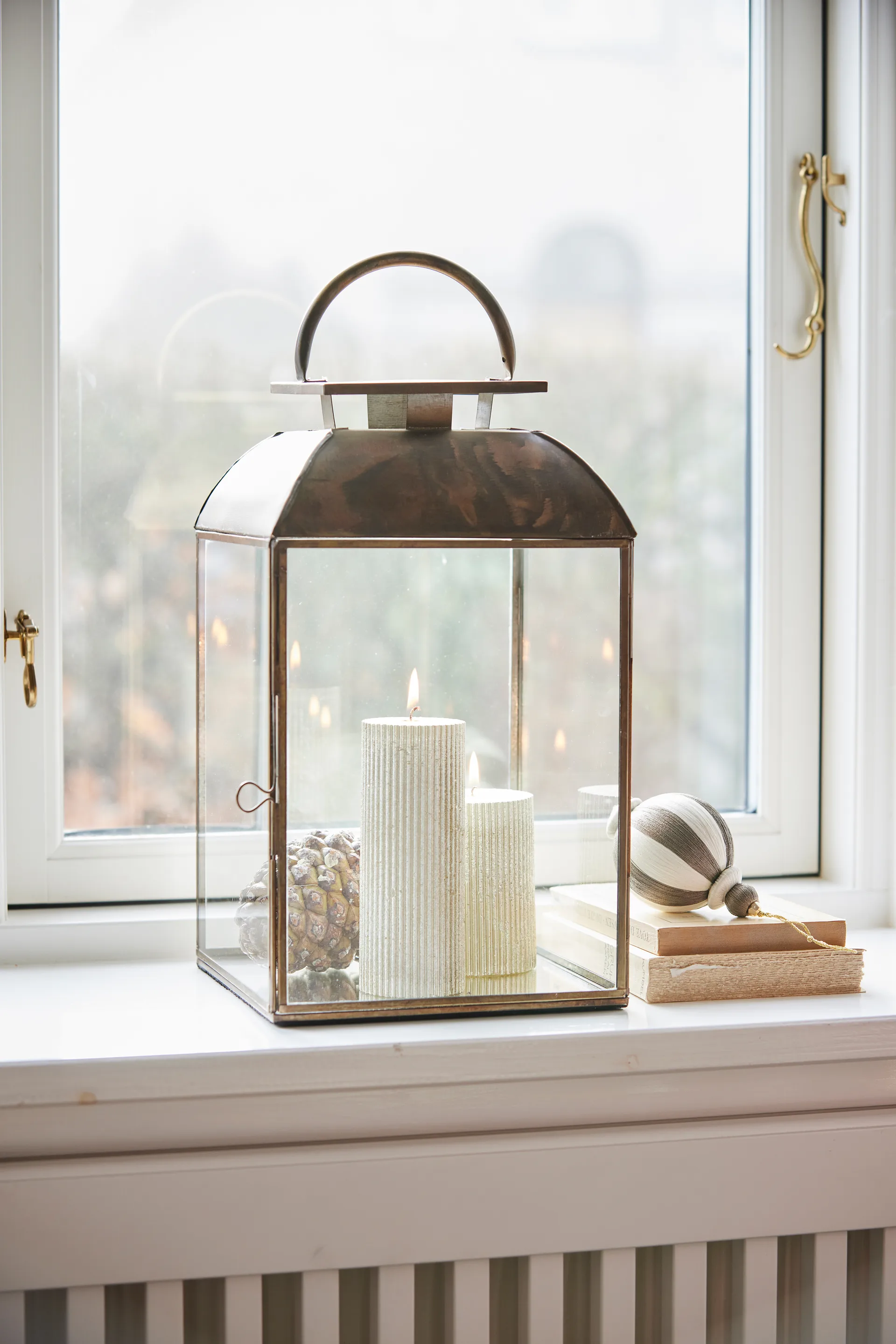 Agnes julekugle Ø10 cm, Off-white-brown Lene Bjerre