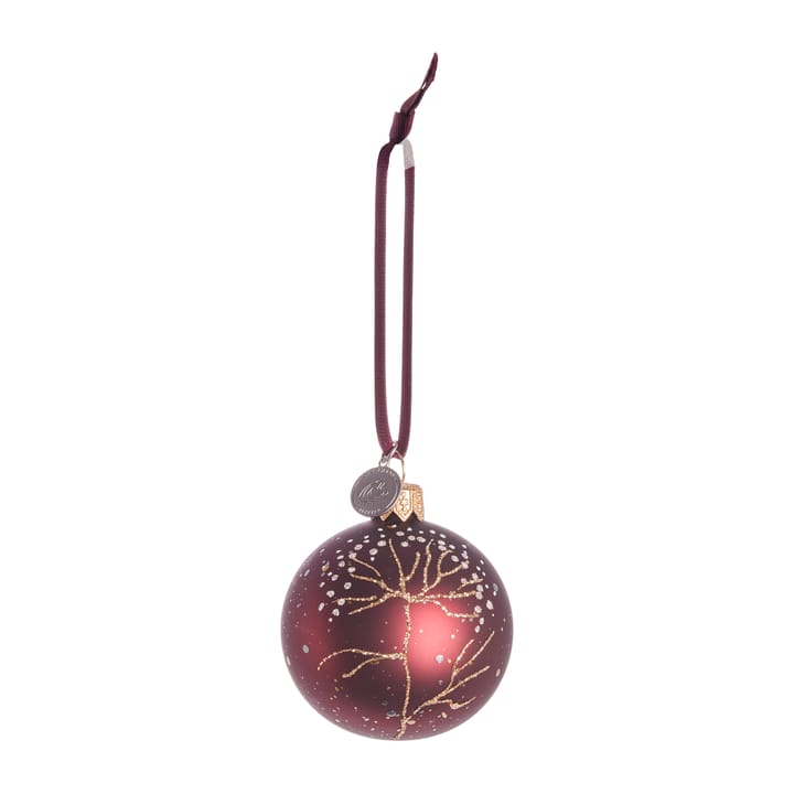 Cadelia julekugle kvist Ø6 cm, Pomegranate/Light gold Lene Bjerre