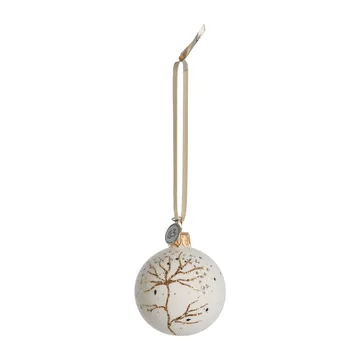Cadelia julekugle kvist Ø6 cm - White/Light gold - Lene Bjerre