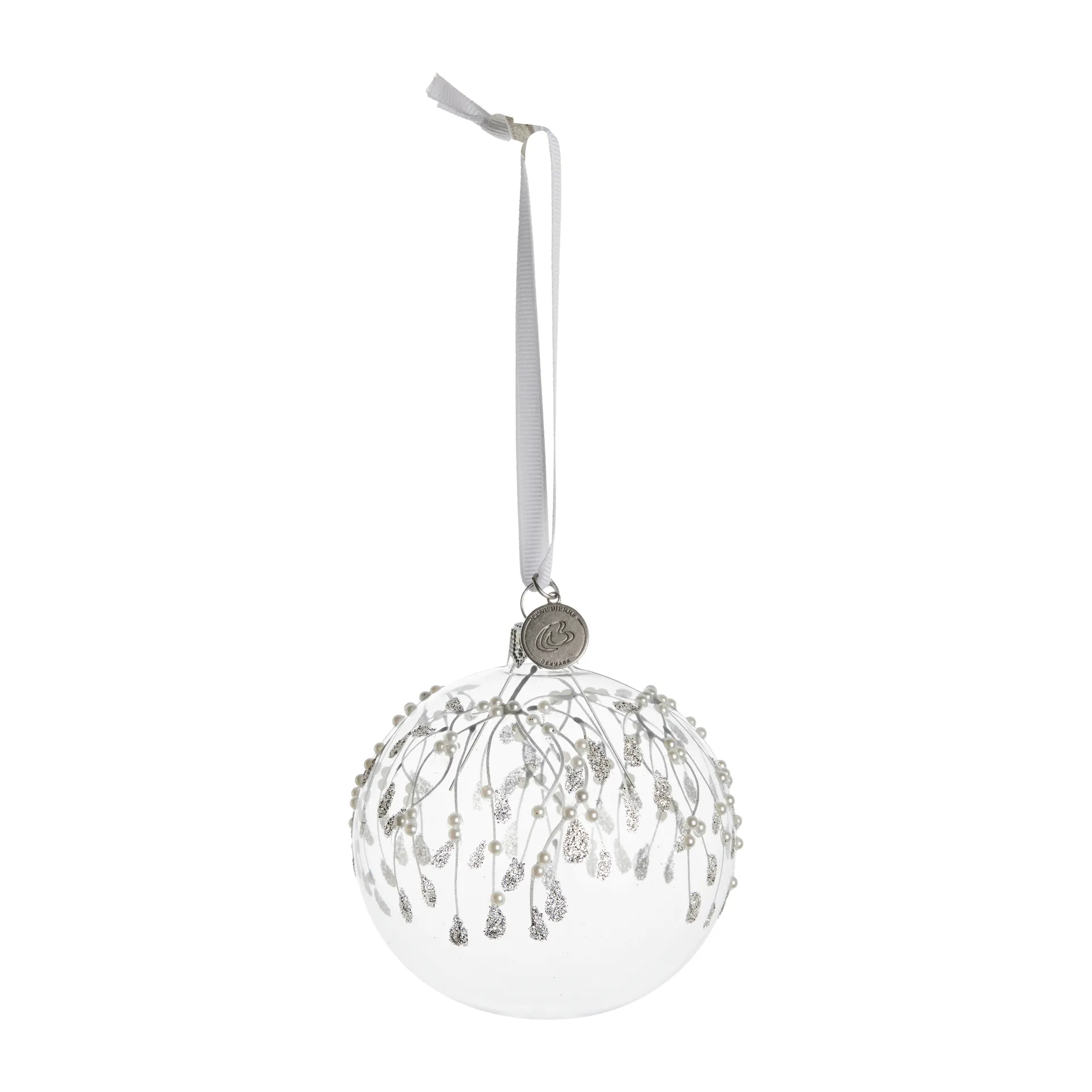 Cadelia julekugle mistelten Ø8 cm, Clear/Silver Lene Bjerre