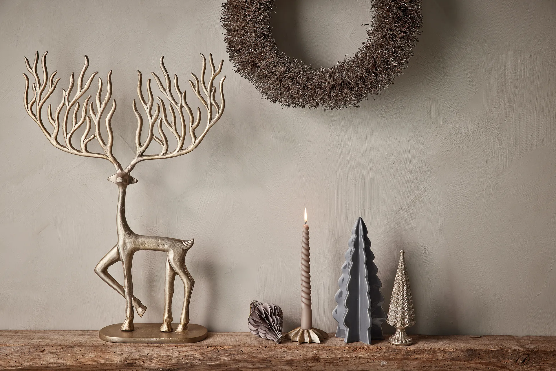 Caville lysestage stjerne 8 cm, Light gold Lene Bjerre