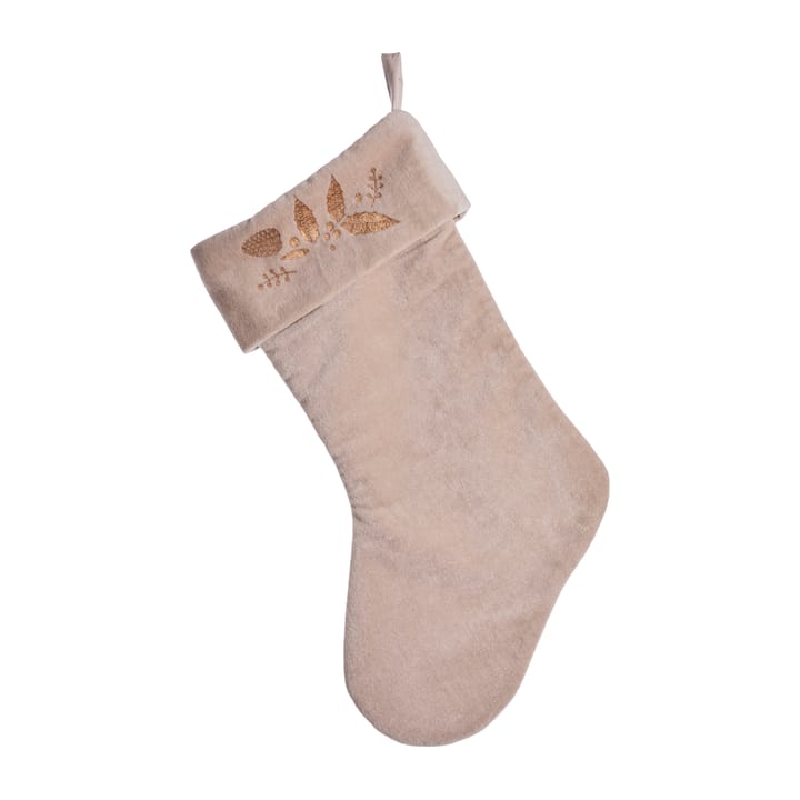 Cristie julestrømpe - Linen/Light gold - Lene Bjerre