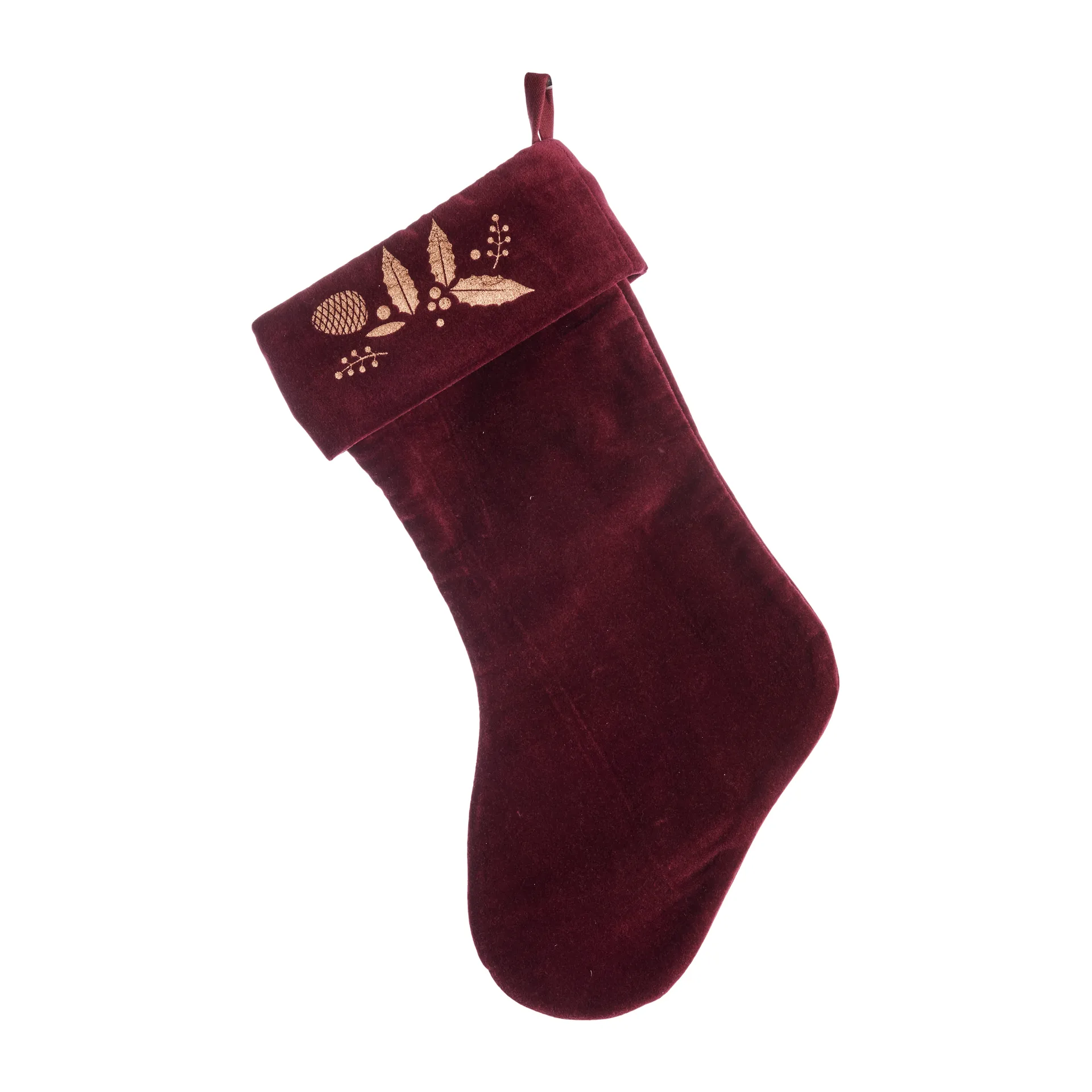 Cristie julestrømpe, Pomegranate/Light gold Lene Bjerre