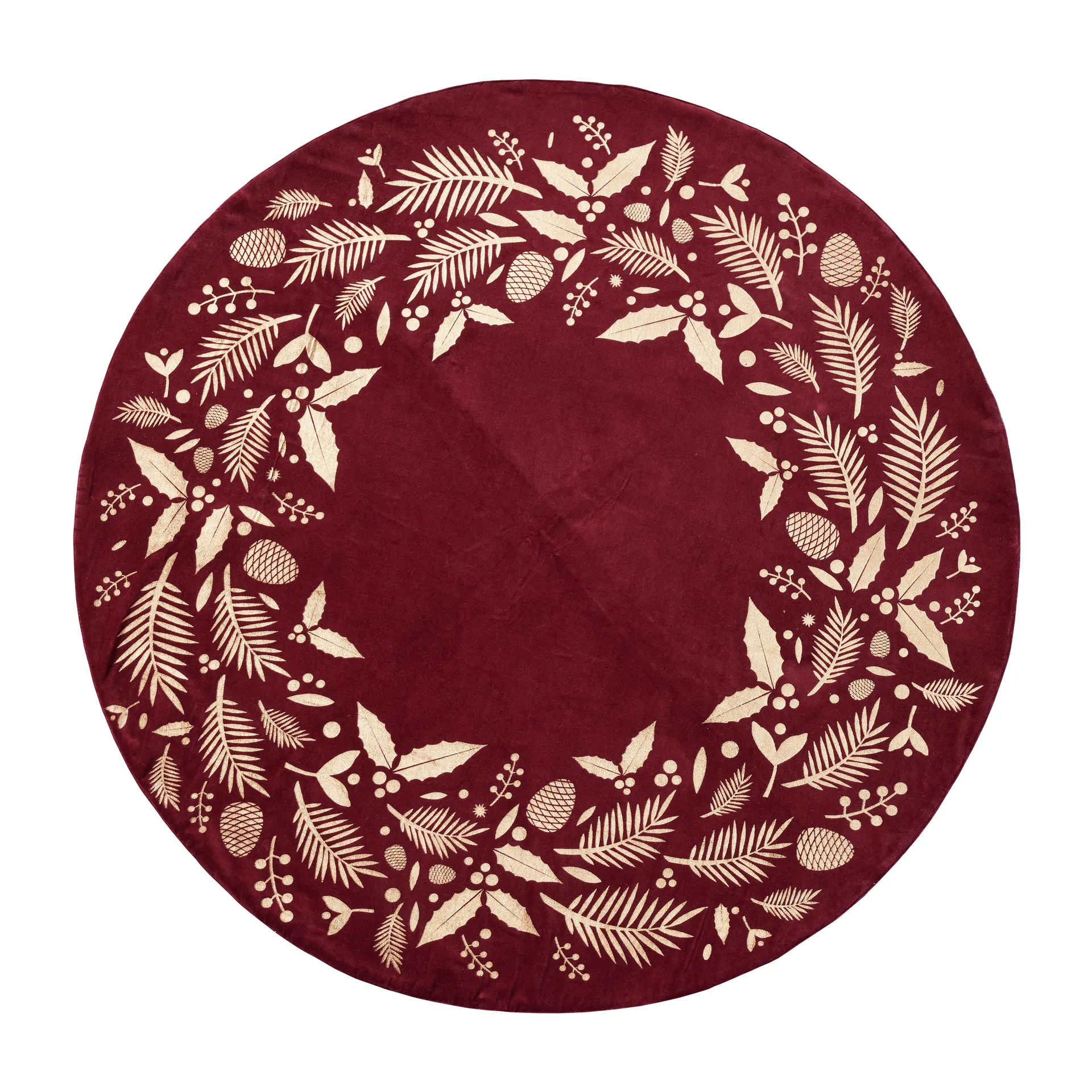 Cristie juletræstæppe Ø110 cm, Pomegranate/Light gold Lene Bjerre