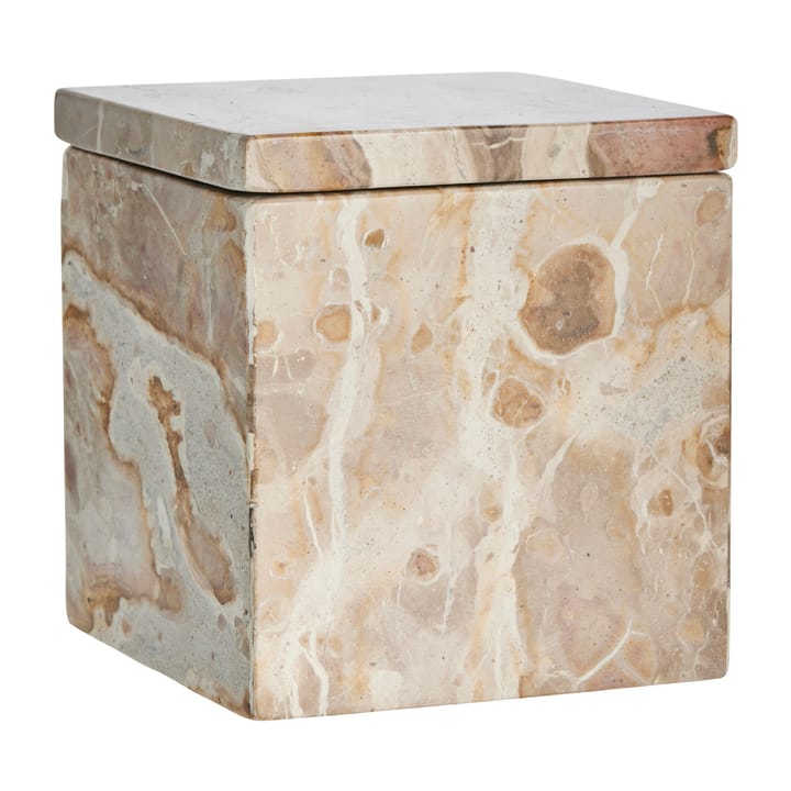 Ellia opbevaringskasse marmor 12x12 cm - Linen - Lene Bjerre