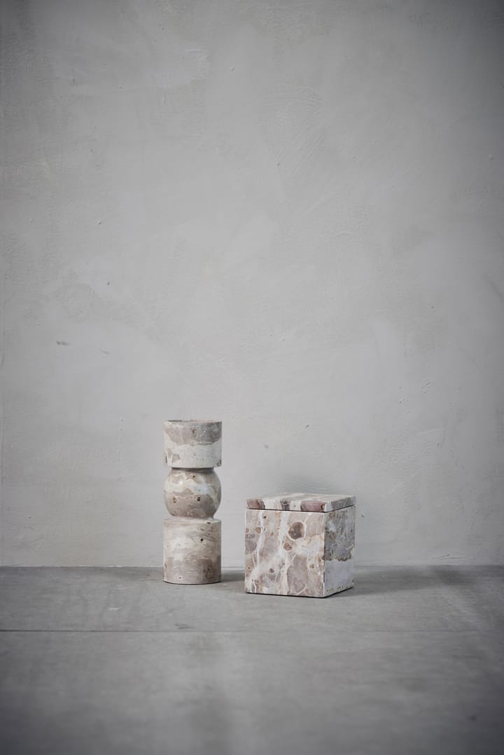 Ellia opbevaringskasse marmor 12x12 cm - Linen - Lene Bjerre