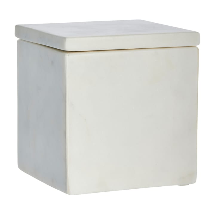 Ellia opbevaringskasse marmor 12x12 cm - White - Lene Bjerre