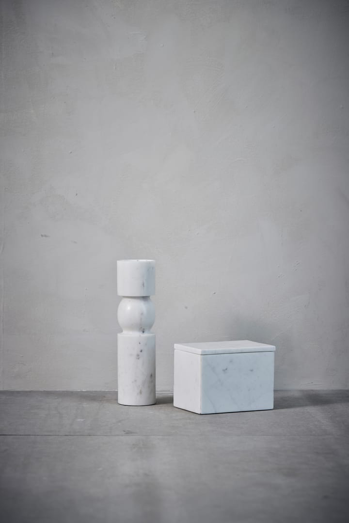 Ellia opbevaringskasse marmor 16,5x11,5 cm - White - Lene Bjerre